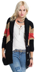 Free People Rocket High Boyfriend Cardigan Black Combo M - Gear Relapse 