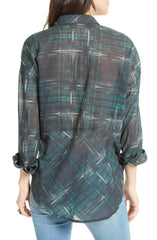 Free People Shore Vibes Cotton Printed Shirt Black Combo XS - Gear Relapse 