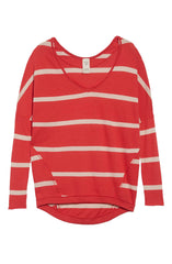 Free People Upstate Striped Long Sleeve Top Red - Gear Relapse 