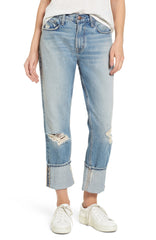 Current/Elliott Women's The His Relaxed Boyfriend Distressed Jeans