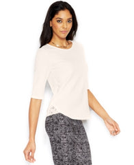 Bar III Short-Sleeve Lace-Trim Top - Gear Relapse 