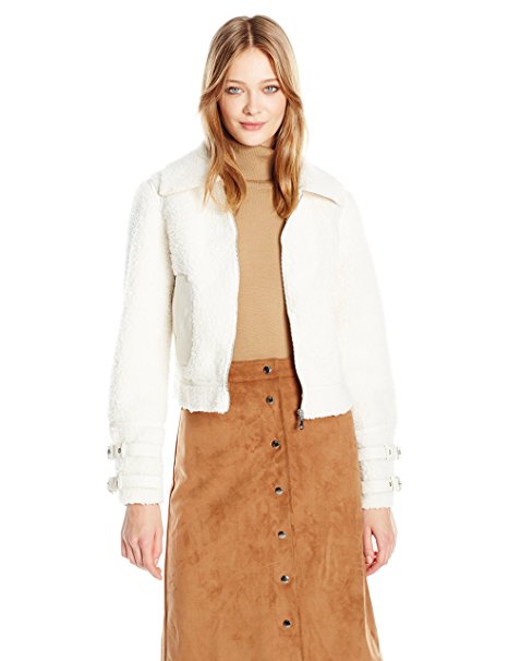GUESS Nell Faux-Fur Contrast Jacket Macadamia XL