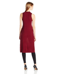 GUESS Women's Sleeveless Open-Front Tunic Zinfandel XL