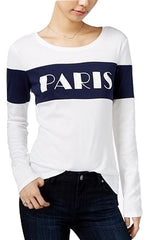 Maison Jules Colorblocked Graphic Paris Top Bright White Combo S
