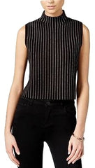 Bar III Striped Sleeveless Sweater Top Black Combo - Gear Relapse 
