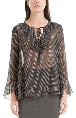 Max Studio London Printed Ruffle Top