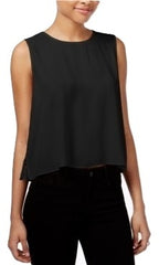 RACHEL Rachel Roy Pleated Lace-Back Top Black S