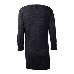 Style & Co. Cable-Knit-Front Tunic Sweater Charcoal Heather L
