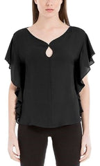 Max Studio London Keyhole Flutter-Sleeve Top