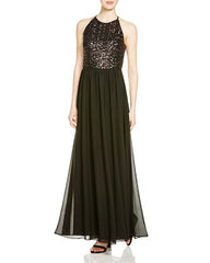 Vera Wang Embellished Bodice Gown Black 10