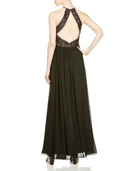 Vera Wang Embellished Bodice Gown Black 10