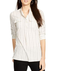 Lauren Ralph Lauren Women's Striped Tunic Cream Combo L