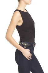 Free People Faux Wrap Sleeveless Wrap Top Black S - Gear Relapse 