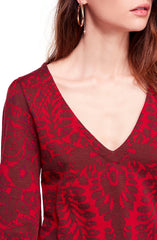 Free People Musics Lyrics Printed Mini Dress Red Combo - Gear Relapse 