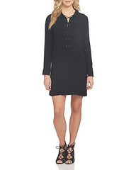 1.STATE Lace-Up Classic Long Sleeve Shirtdress - Gear Relapse 