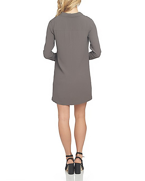 1.STATE Lace-Up Classic Long Sleeve Shirtdress - Gear Relapse 