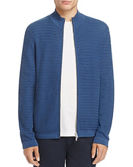 Theory Avell Breach Herringbone Men's Zip Cardigan Blue S