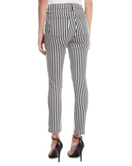 rag & bone Women's High-Rise Ankle Skinny Jeans in Black and White Stripe