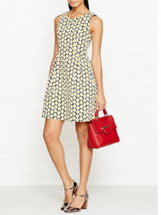 Love Moschino Women's Daisy-Print Mini Fit & Flare Dress Black 4