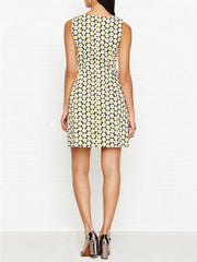 Love Moschino Women's Daisy-Print Mini Fit & Flare Dress Black 4