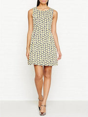 Love Moschino Women's Daisy-Print Mini Fit & Flare Dress Black 4