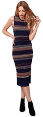RACHEL Rachel Roy Women's Striped Midi Sweater Dress Navy Combo S