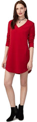 RACHEL Rachel Roy Women's V-Neck Long Sleeve Shift Dress Passion 0