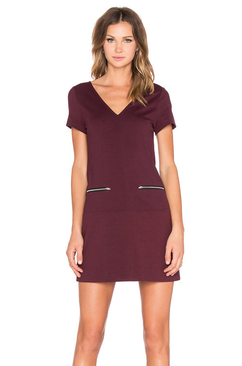 Sanctuary Women's V-Neck Short Sleeve Mini Dress Mulberry XL