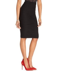 Bar III Textured Pintuck Pleat Pencil Skirt Black M - Gear Relapse 