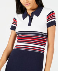 Maison Jules Striped Polo Sweater Dress