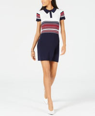 Maison Jules Striped Polo Sweater Dress