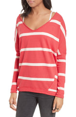 Free People Upstate Striped Long Sleeve Top Red - Gear Relapse 
