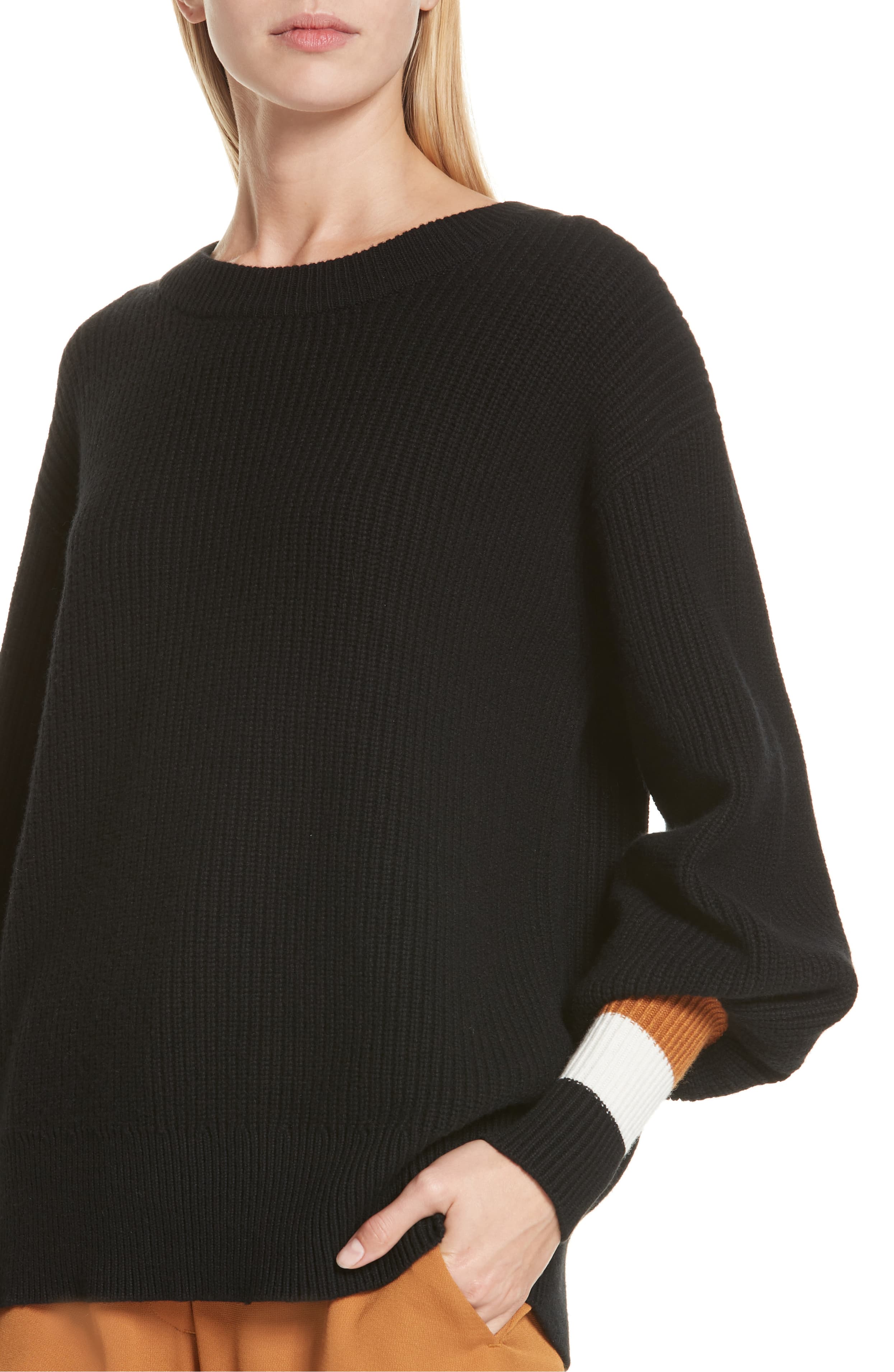 A.L.C. Jasper Lambswool & Cashmere Blend Sweater Black Combo S