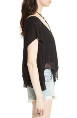 Free People Cookie Layered-Look T-Shirt Black S - Gear Relapse 