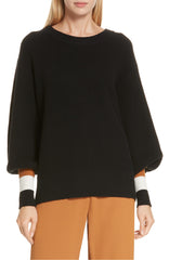 A.L.C. Jasper Lambswool & Cashmere Blend Sweater Black Combo S