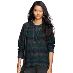 Denim & Supply Ralph Lauren High-Low-Hem Sweater Teal Multi XS - Gear Relapse 