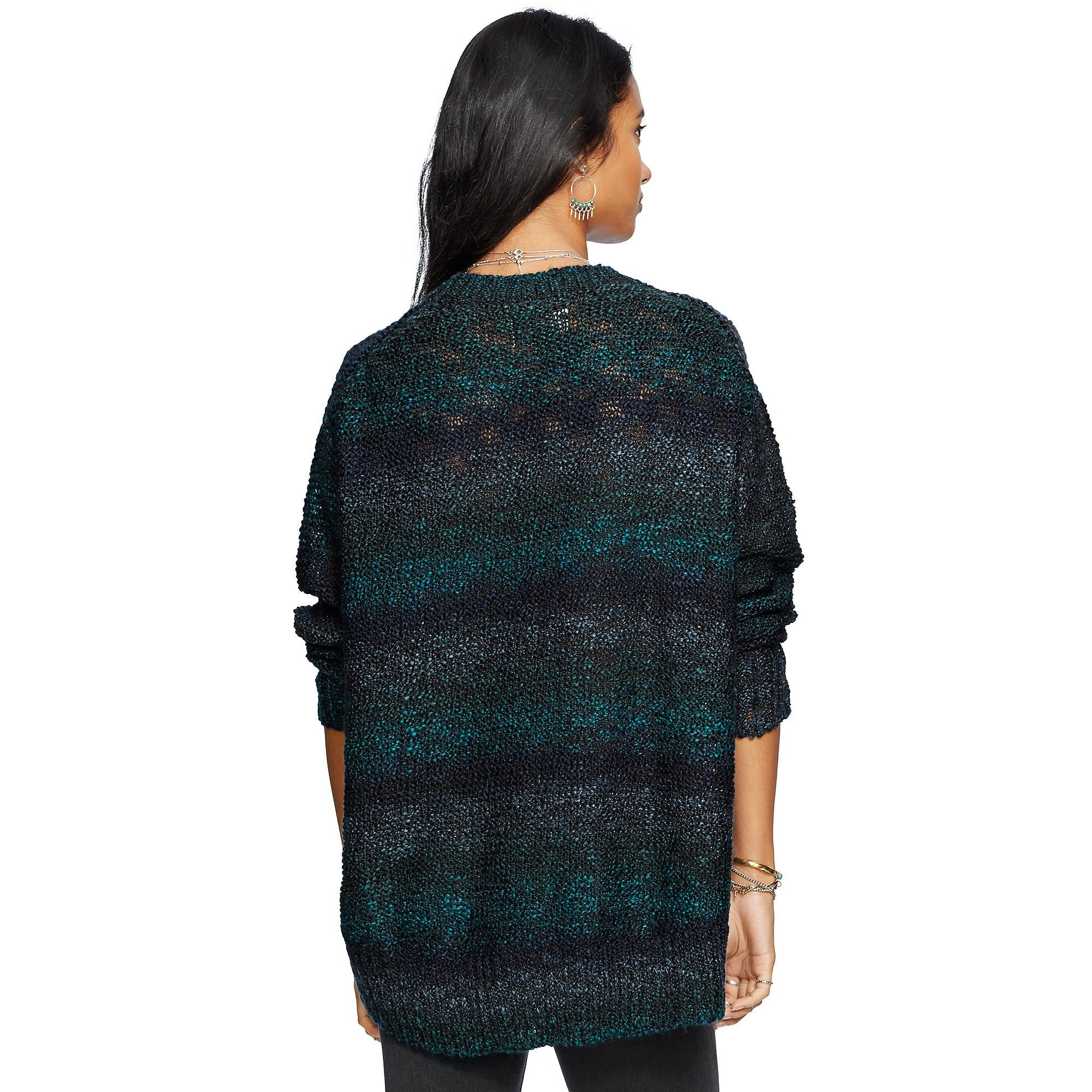 Denim & Supply Ralph Lauren High-Low-Hem Sweater Teal Multi XS - Gear Relapse 