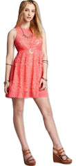 Free People Lace Rocco Dress Cherry Coral 6 - Gear Relapse 
