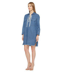 Joe's Jeans Eveline Lace up Denim Dress Dark Blue M