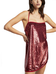 Free People Women's Time To Shine Slip Sequined Dress Canyon M