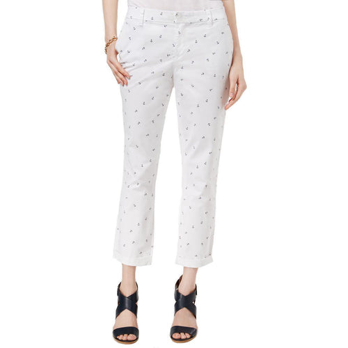 Tommy Hilfiger Twill Anchor Print Chino Pants White 2