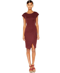 Bar III Ribbed Envelope Dress Dark Prune - Gear Relapse 