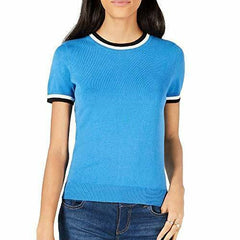Maison Jules Ringer-Stripe Sweater Cornflower Peta XL