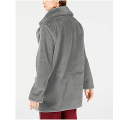 Sage The Label Faux Fur Open-Front Coat Gray L