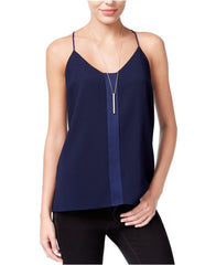 Bar III Satin-Detail Racerback Camisole Ink Spill XXS - Gear Relapse 