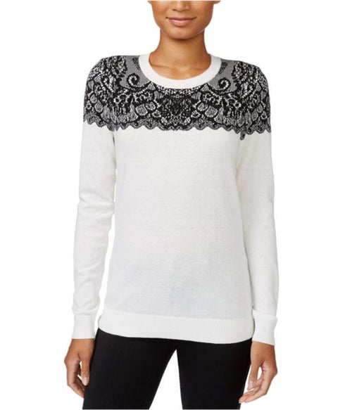 Maison Jules Women's Long Sleeve Sweater Egret Combo M