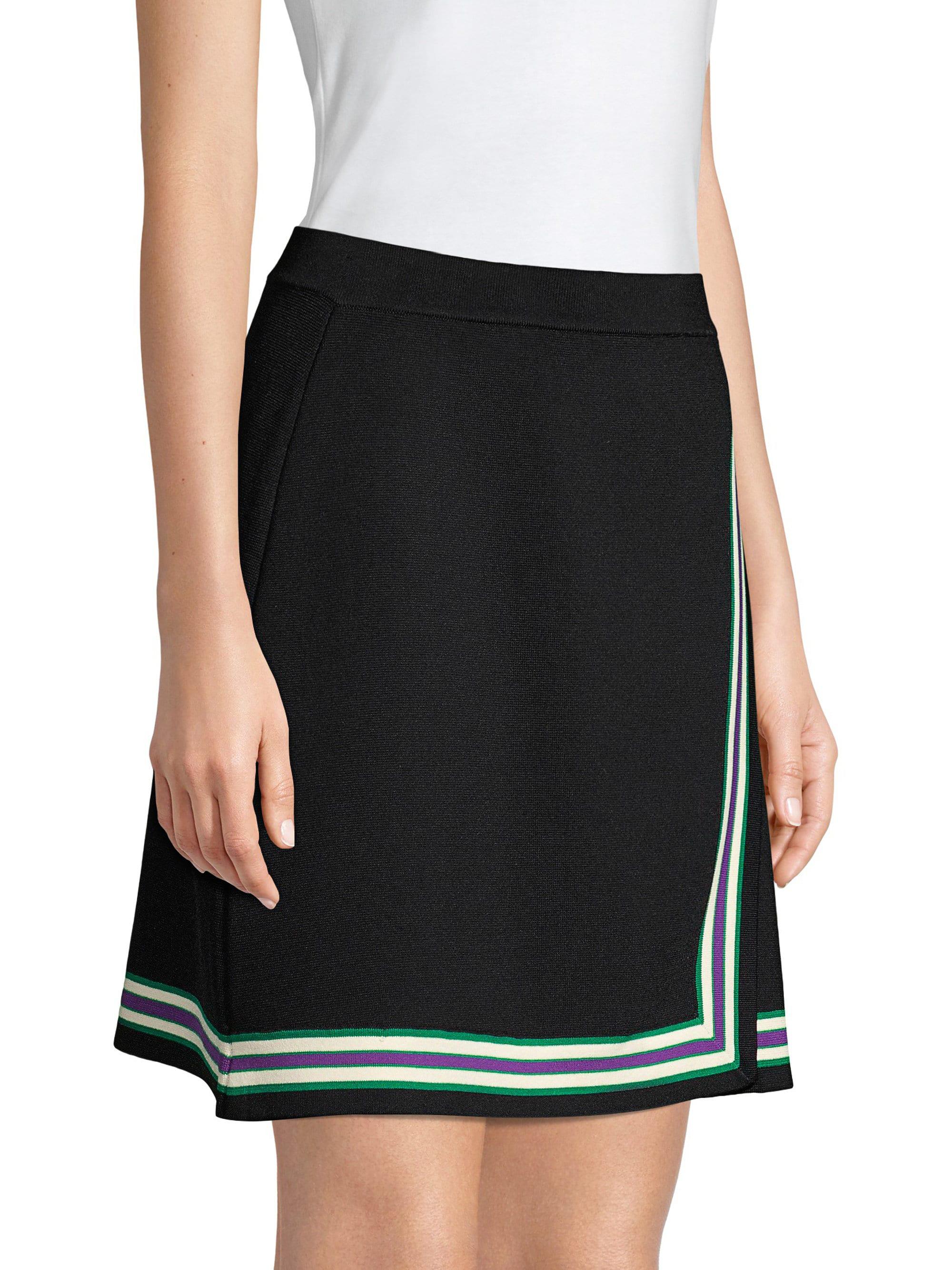Sandro Women's Elodie Striped Crossover Skirt Noir