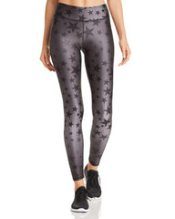 Terez Women's Steel Star Print Leggings Gray XL