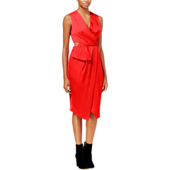 RACHEL Rachel Roy Women's Cutout Faux-Wrap Dress Passion 8